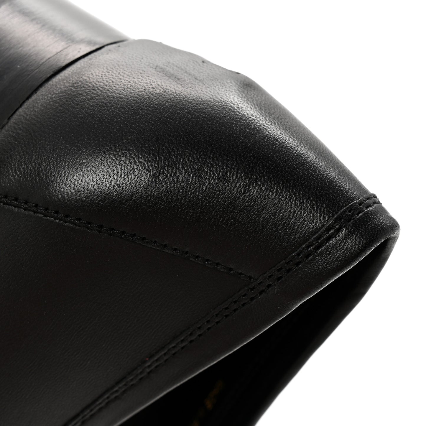 Lambskin Mens Stitched CC Loafers 42 Black
