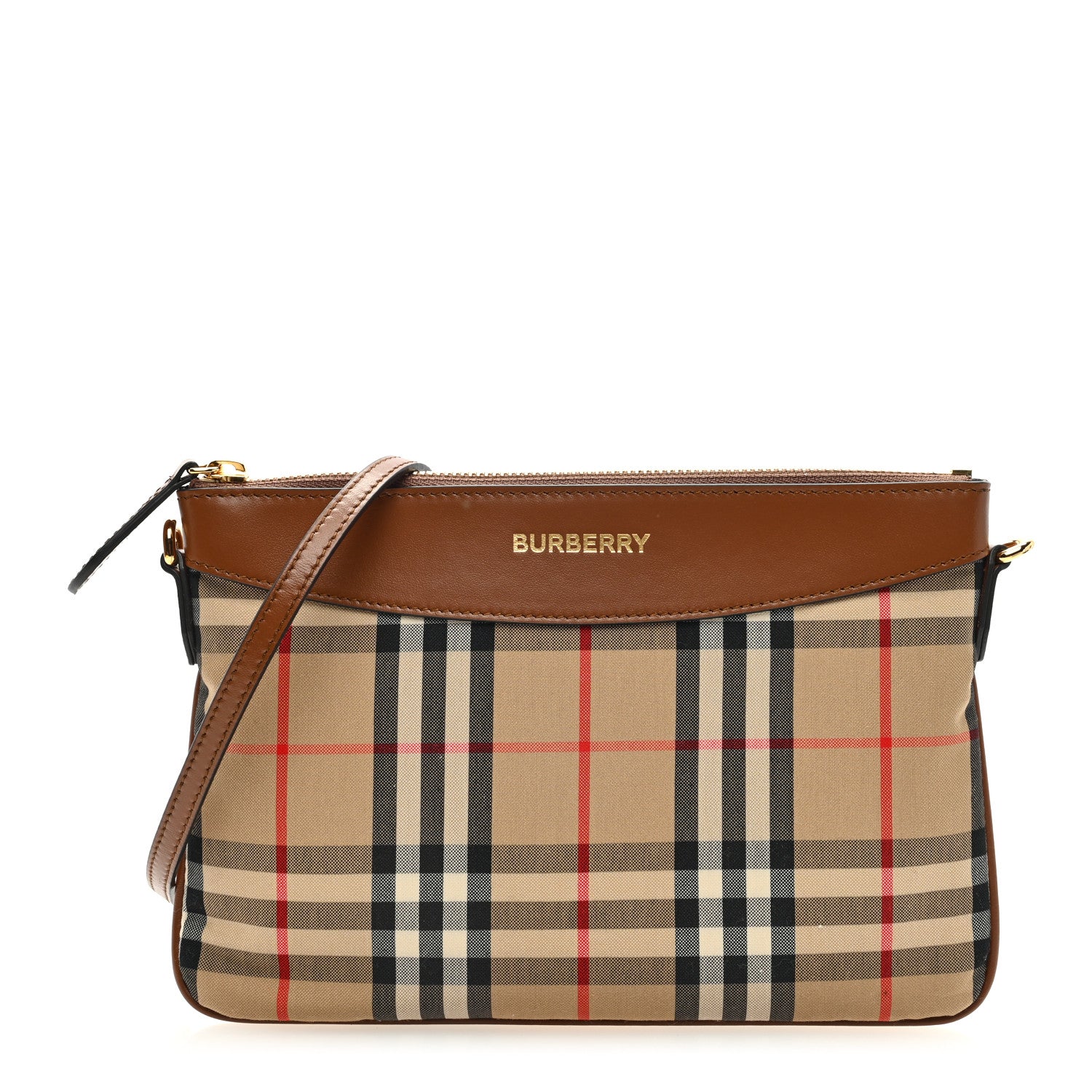 Burberry Horseferry Check Peyton Crossbody Clutch Bag Brown 1 of 8