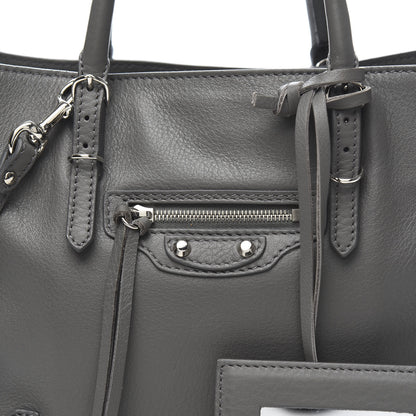 Balenciaga Calfskin Papier Mini A4 Zip Around Tote Gris Metal 10 of 10