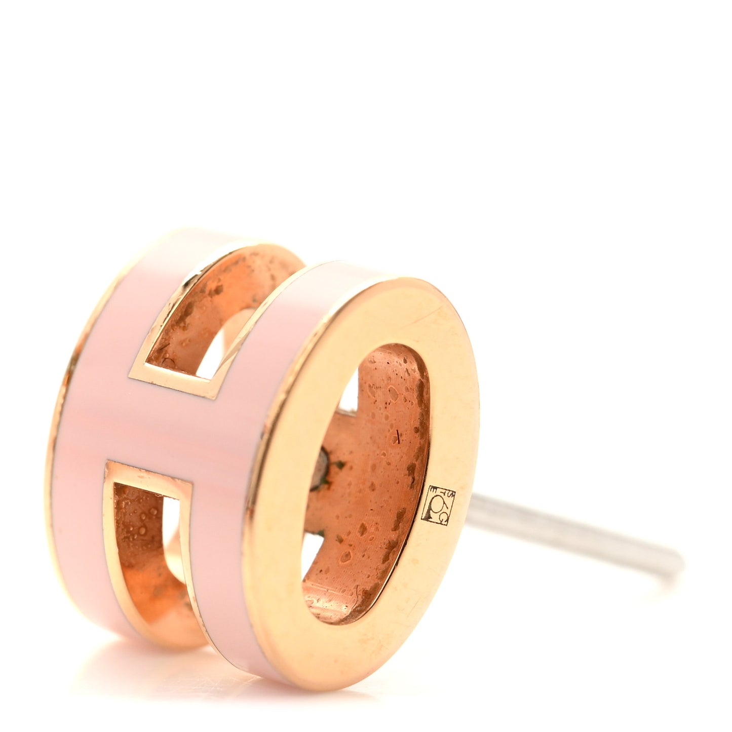 Rose Gold Lacquered Mini Pop H Earrings Rose Dragee