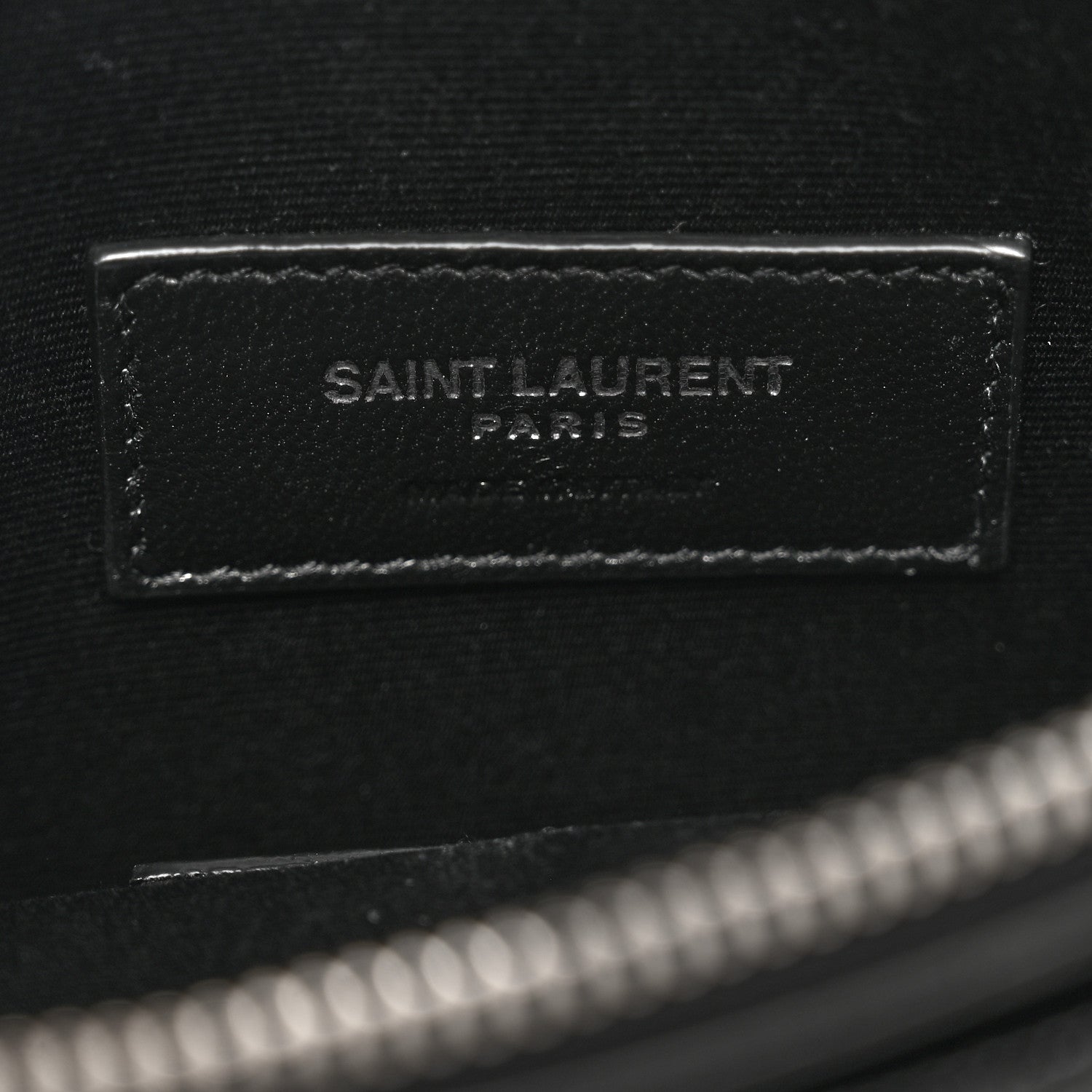 Saint Laurent Grain De Poudre Chevron Monogram Bill Pouch Black 6 of 8