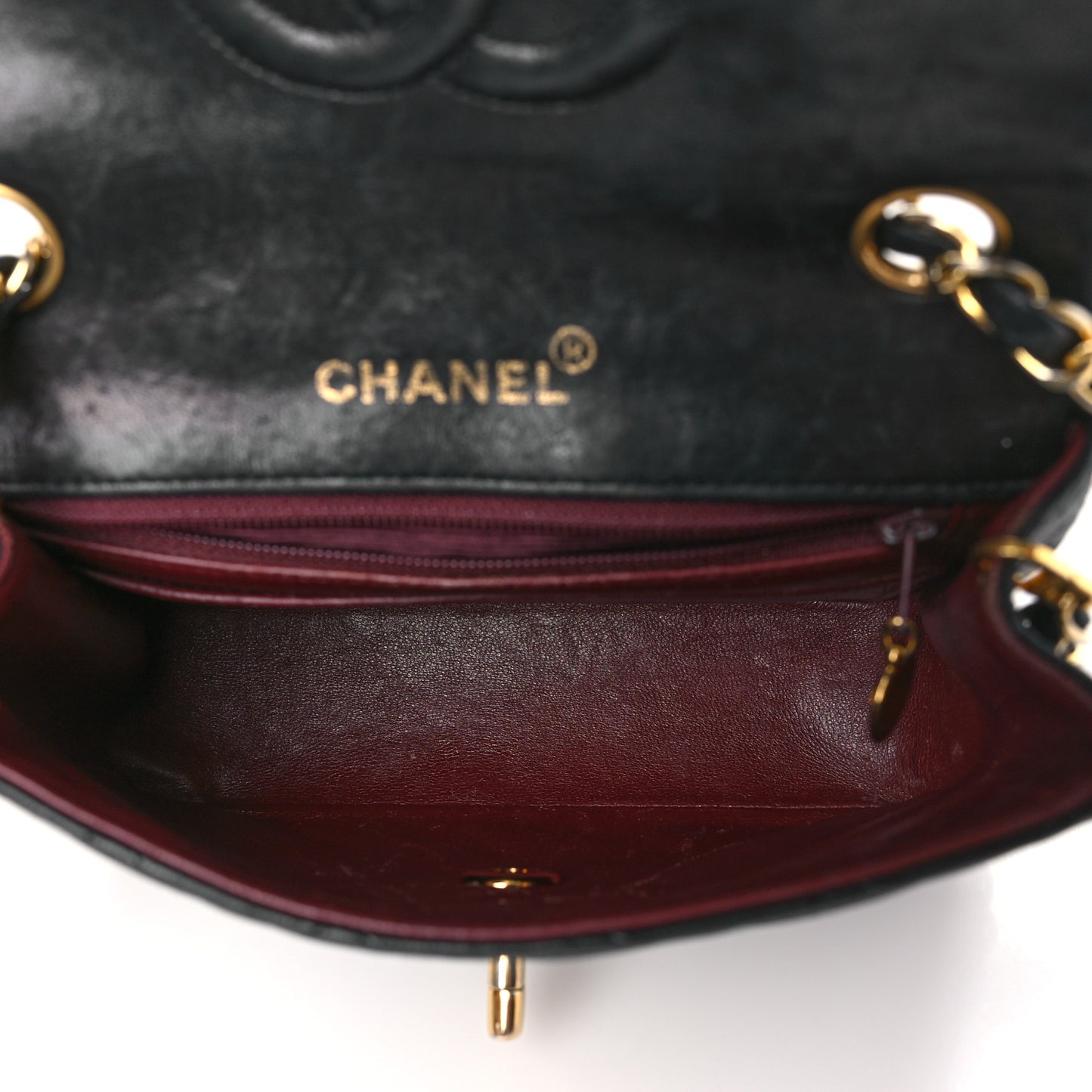 Lambskin Quilted Mini Square Flap Bag Black