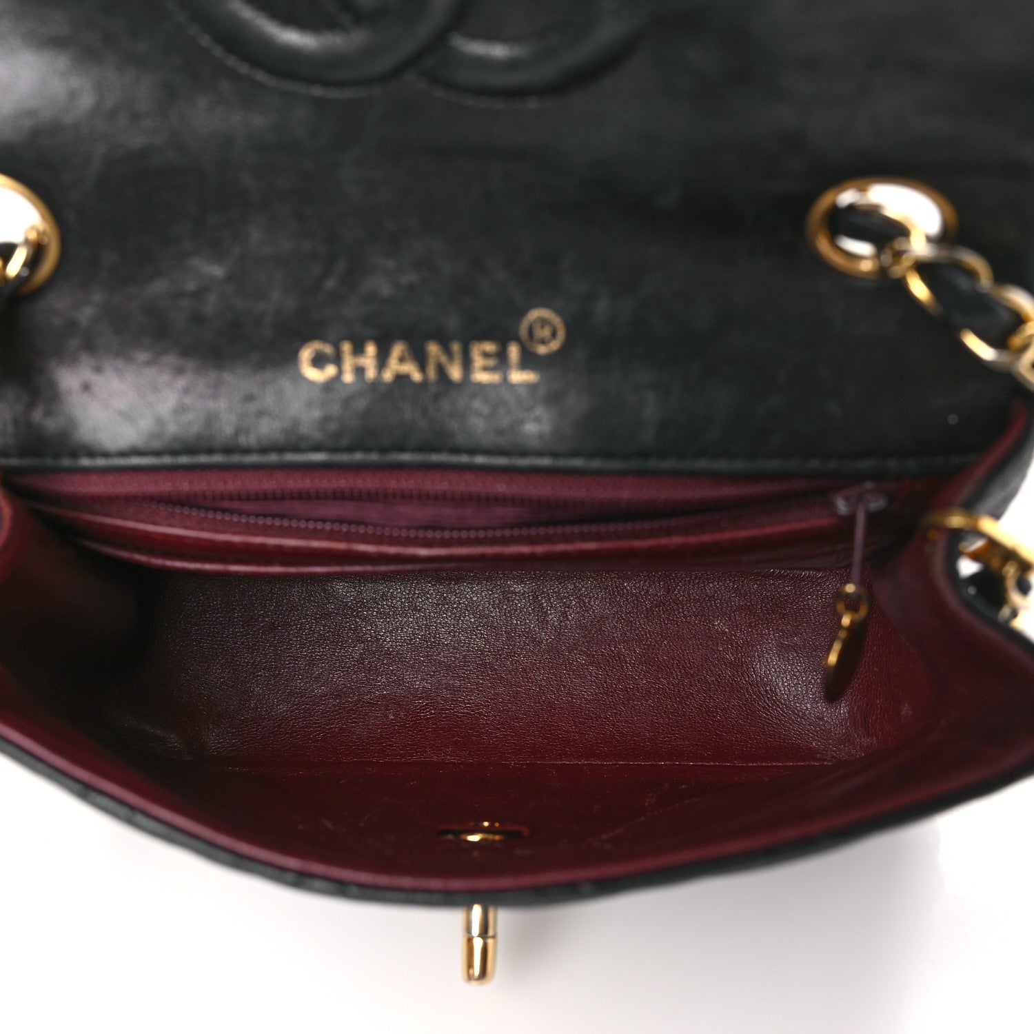 Chanel Lambskin Quilted Mini Square Flap Bag Black 5 of 8