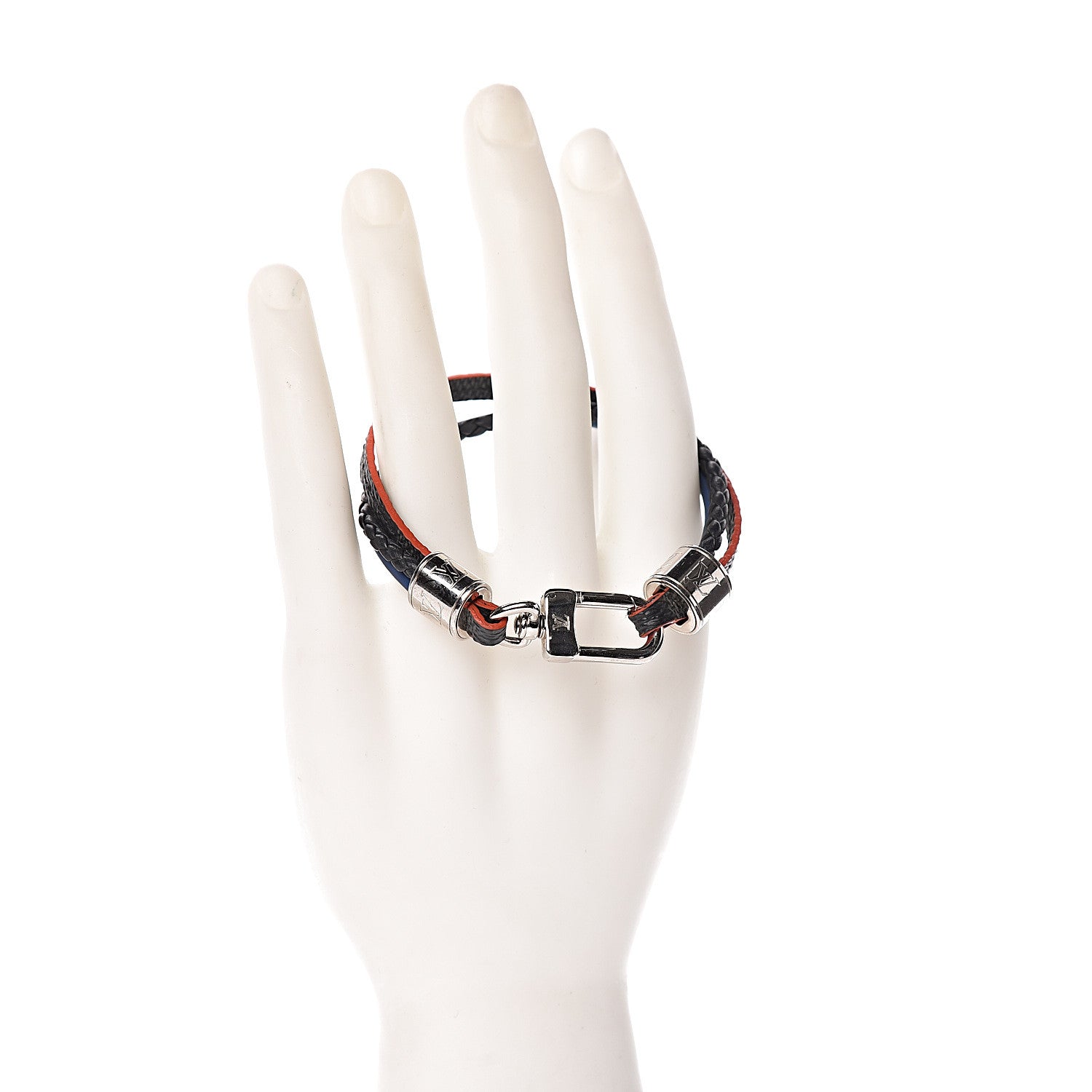 Louis Vuitton Damier Graphite LV Treble Bracelet 19 Navy 2 of 3