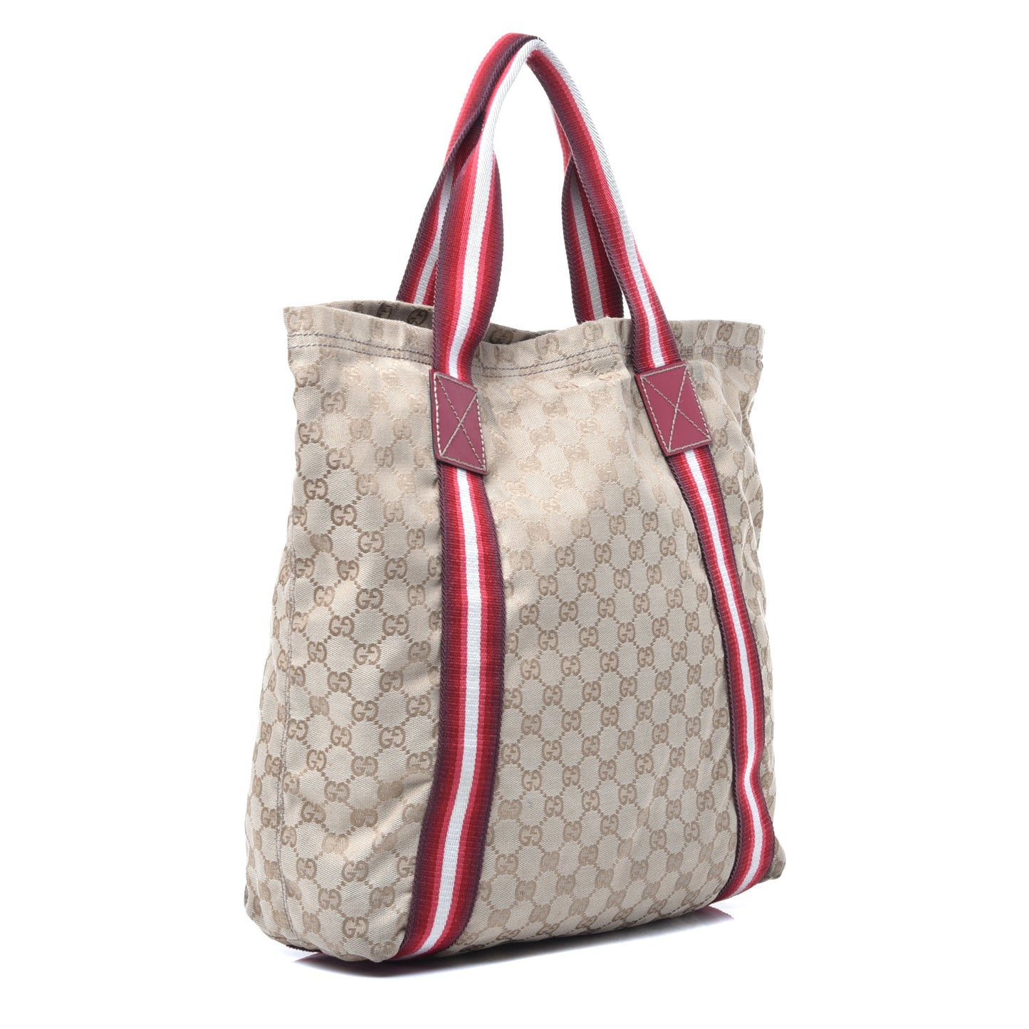 GG Monogram Medium Web Handle Vertical Tote Red