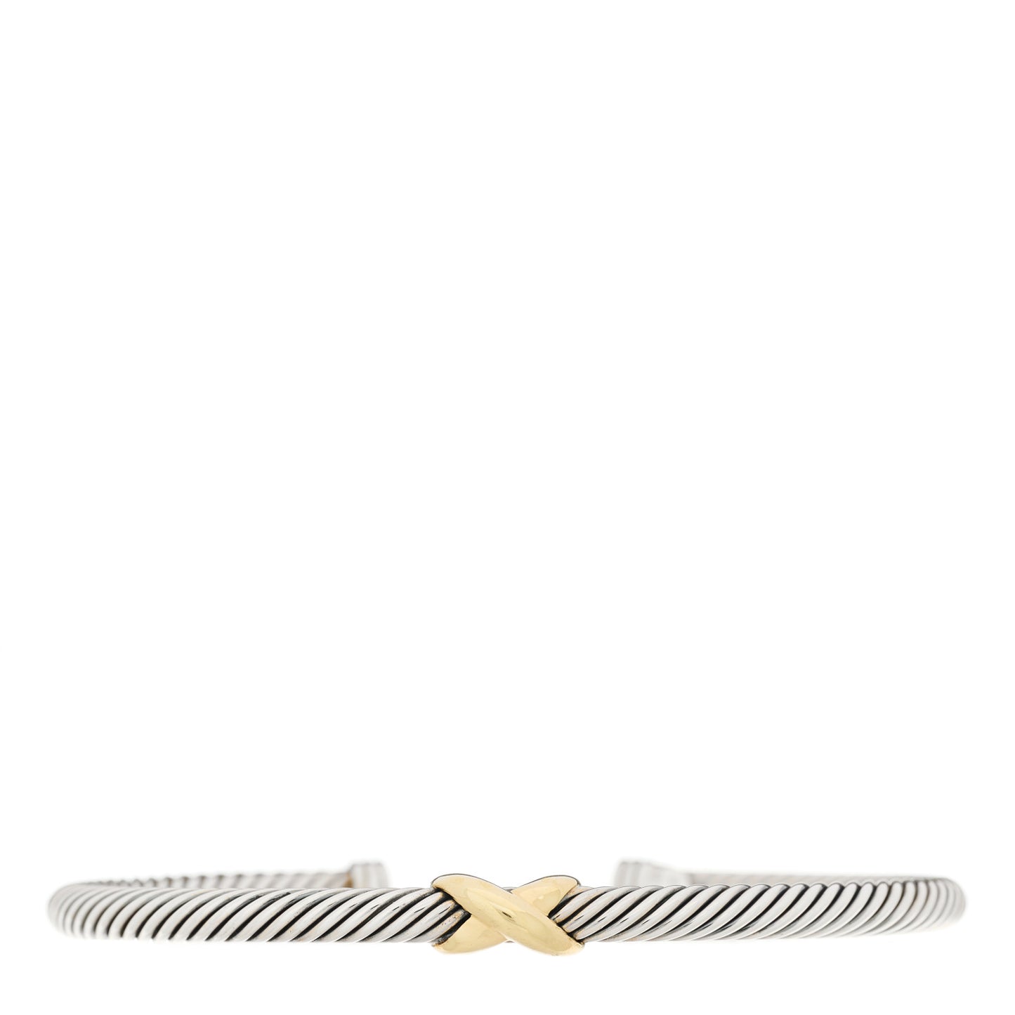 Sterling Silver 18K Yellow Gold 4mm X Station Cable Bracelet