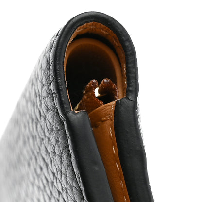 Louis Vuitton Taurillon Capucines Vertical Compact Wallet Black 7 of 8