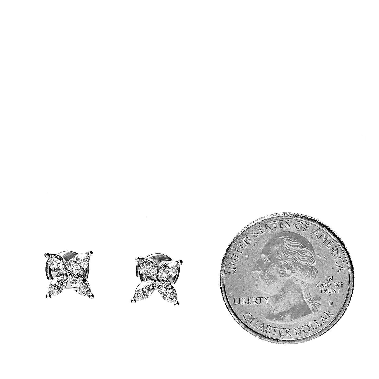 Platinum Diamond .92ct Medium Victoria Earrings