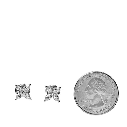 Tiffany Platinum Diamond .92ct Medium Victoria Earrings 2 of 5