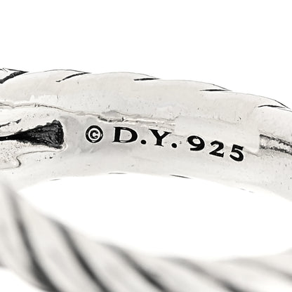 David Yurman Sterling Silver Diamond Black Orchid 11mm Albion Ring 54 6.75 5 of 5