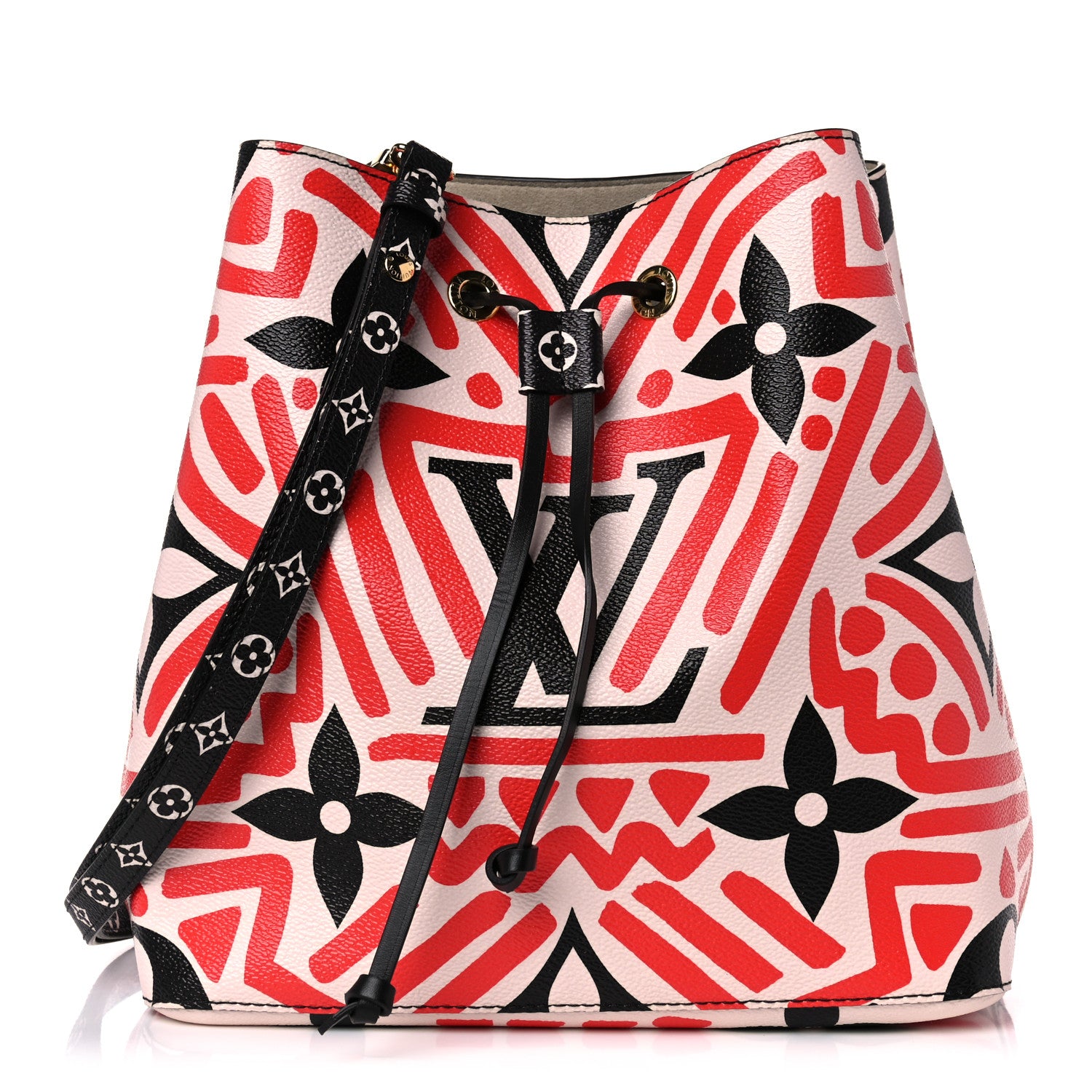 Louis Vuitton Monogram Giant Crafty NeoNoe MM Creme Rouge Black 1 of 9