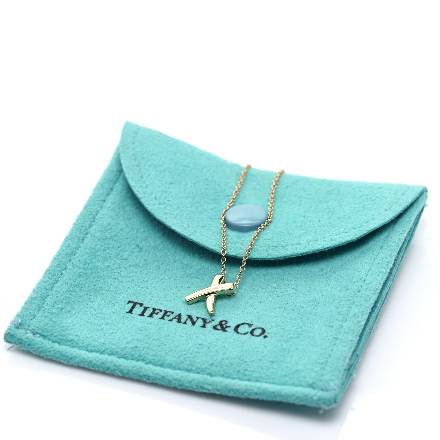 Tiffany 18K Yellow Gold Paloma Picasso Graffiti X Pendant Necklace 5 of 5