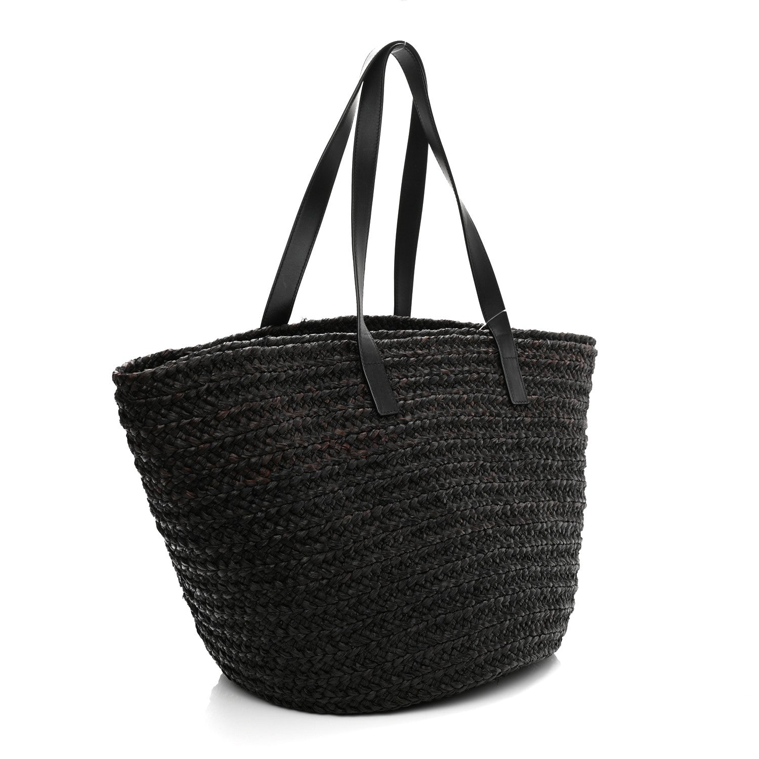 Saint Laurent Raffia Medium Panier Bag Black 3 of 10