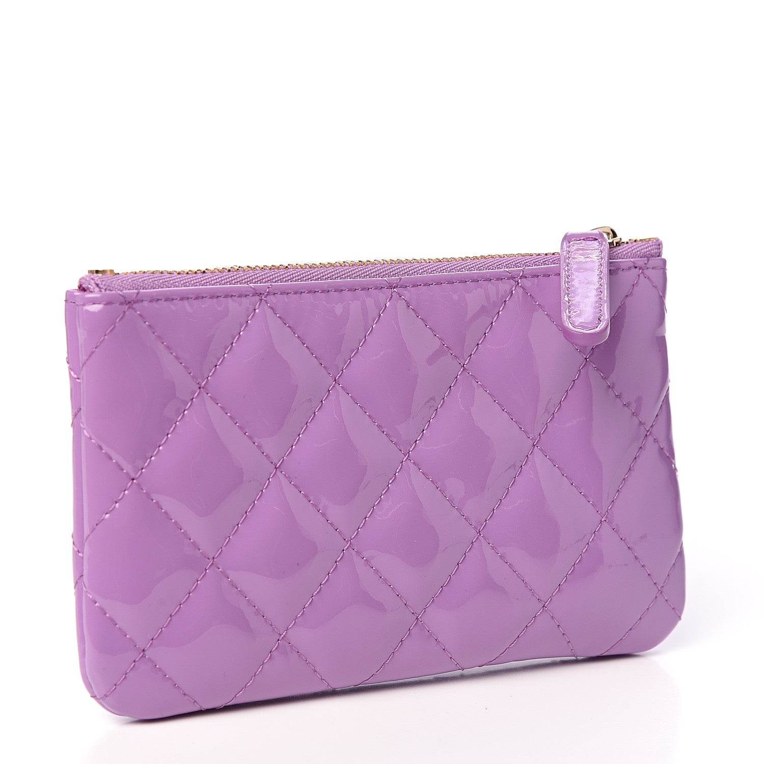 Chanel Patent Quilted Small Cosmetic Case Purple 2 of 7