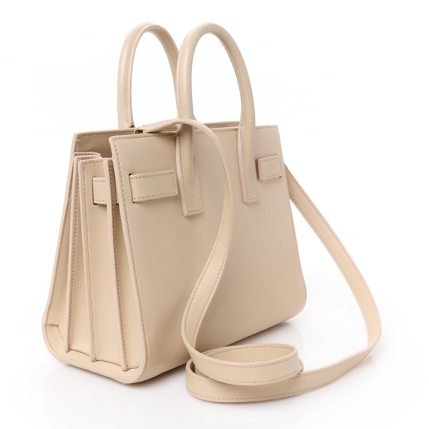 Saint Laurent Smooth Calfskin Nano Sac De Jour Dark Beige 3 of 10