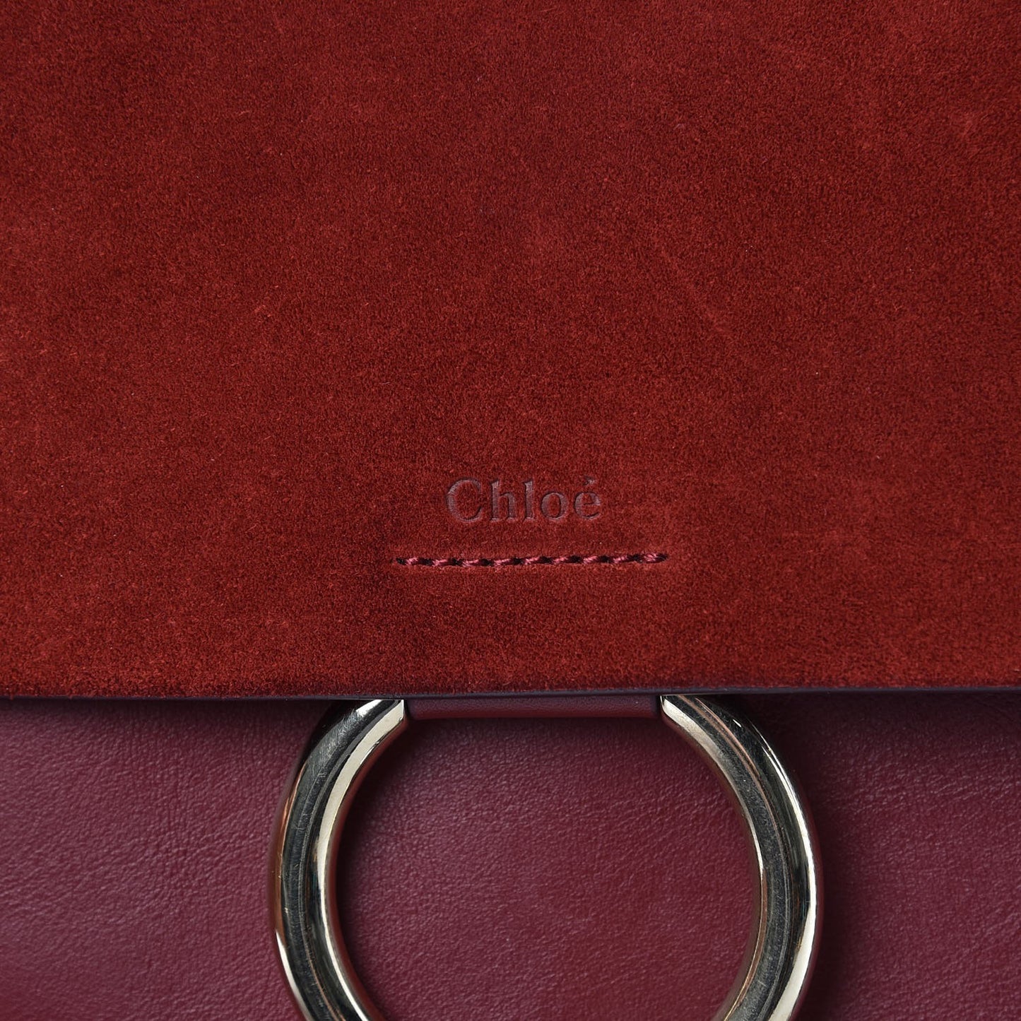 Calfskin Suede Medium Faye Shoulder Bag Plum Purple