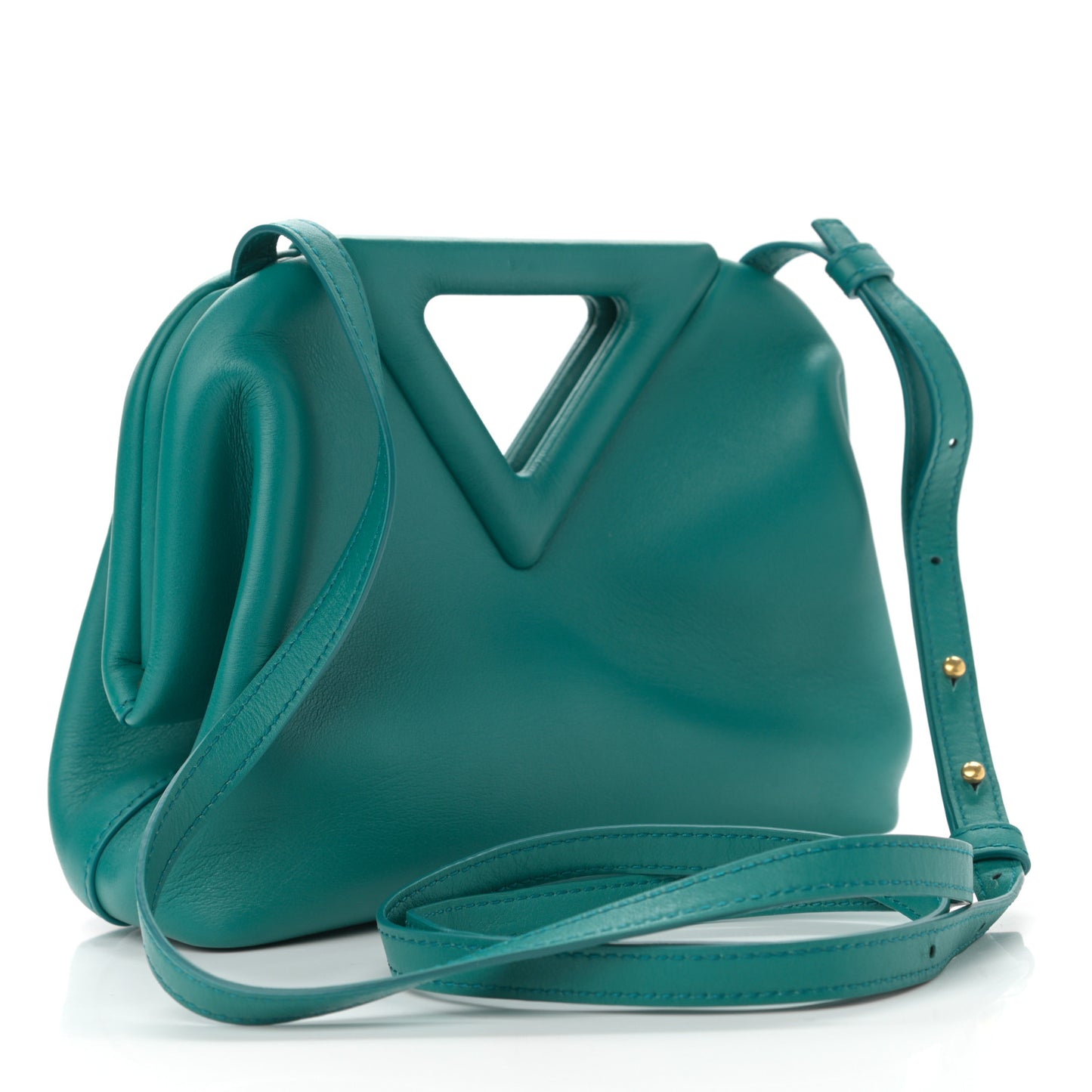 Calfskin Small The Point Triangle Bag Mallard