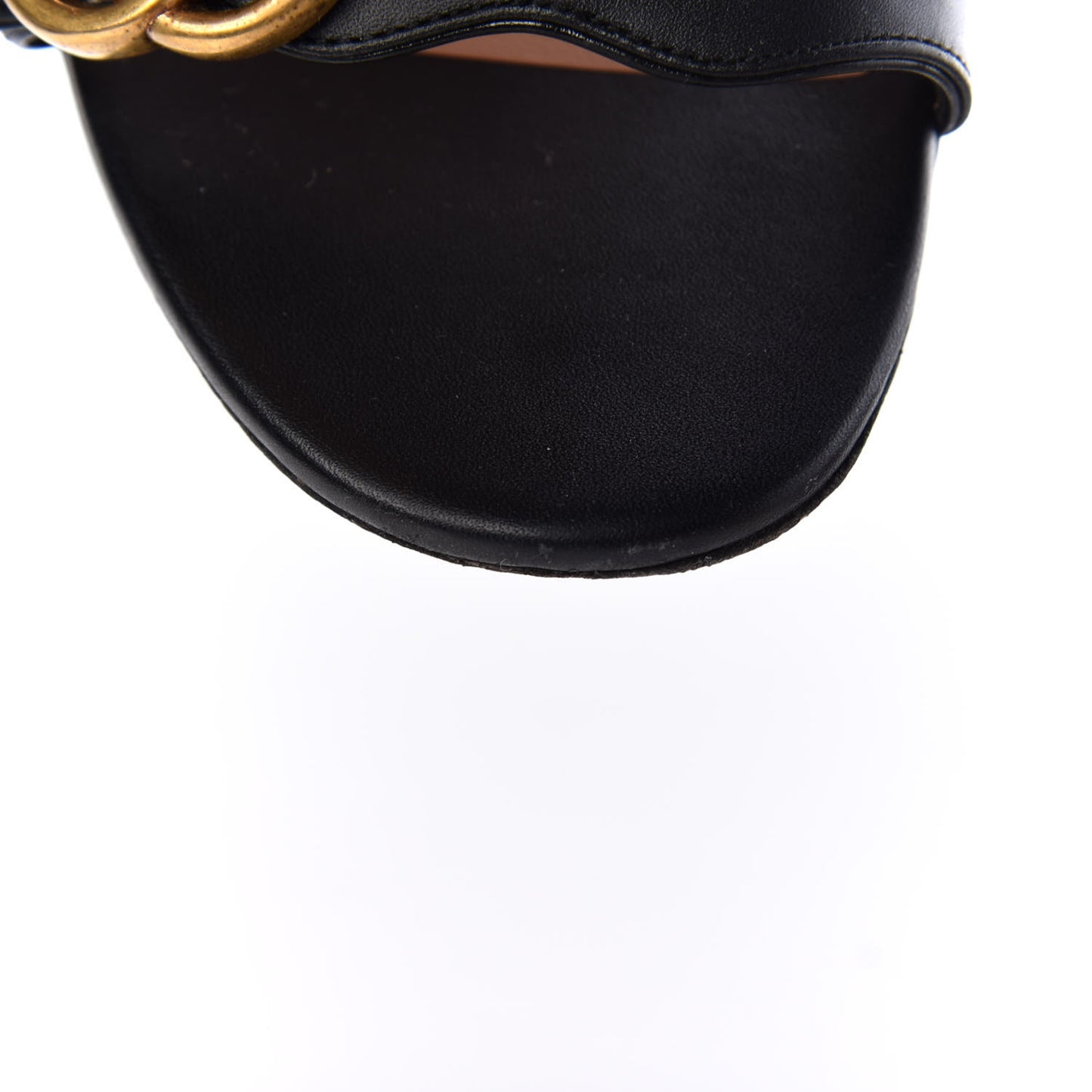 Lifford Calfskin GG Marmont Ankle Wrap 75mm Sandals 38.5 Black