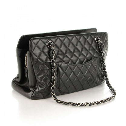 Chanel Lambskin Quilted CC Shopping Tote Black 3 of 7