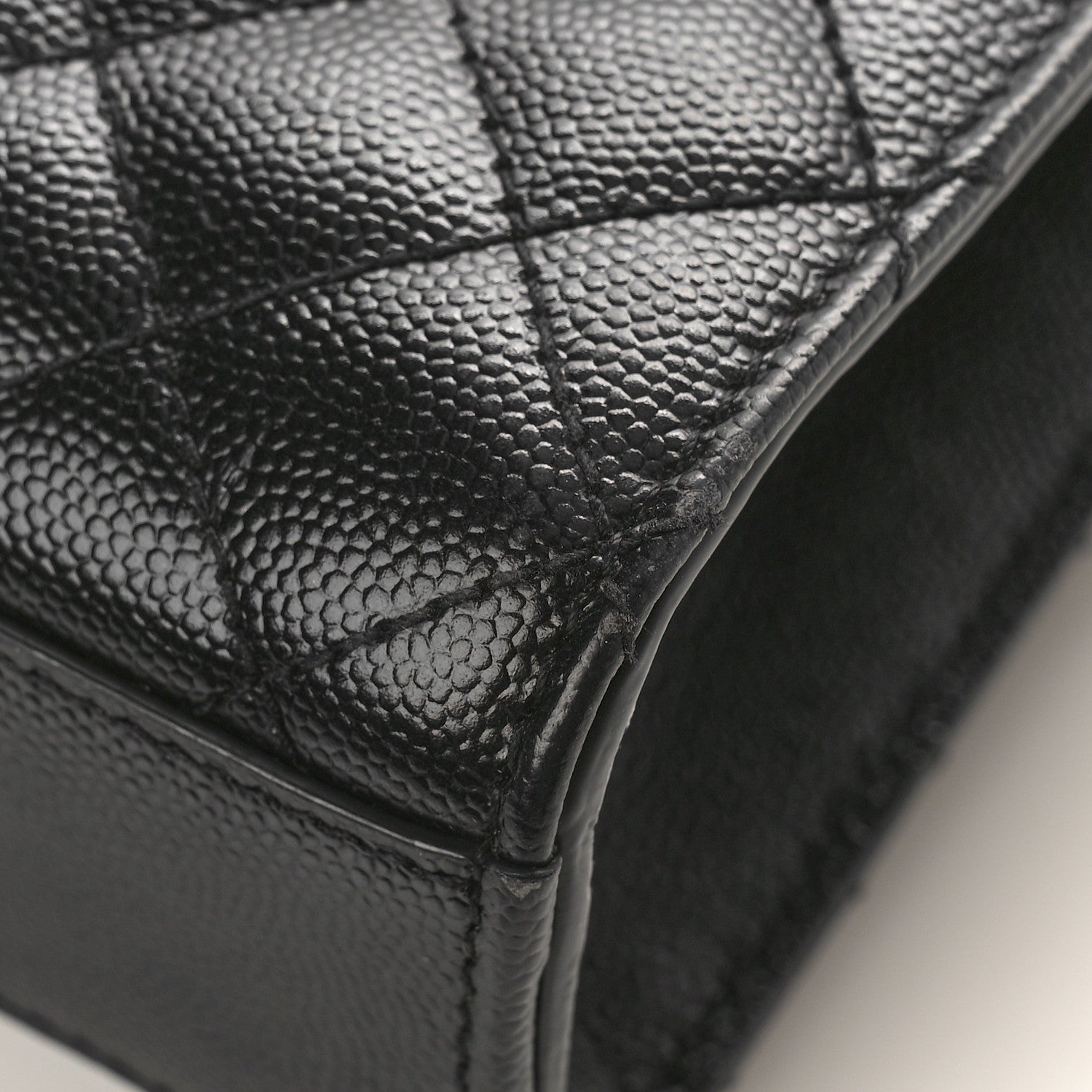 Saint Laurent Grain De Poudre Textured Mixed Matelasse Triquilt Medium Monogram Satchel Black 10 of 10