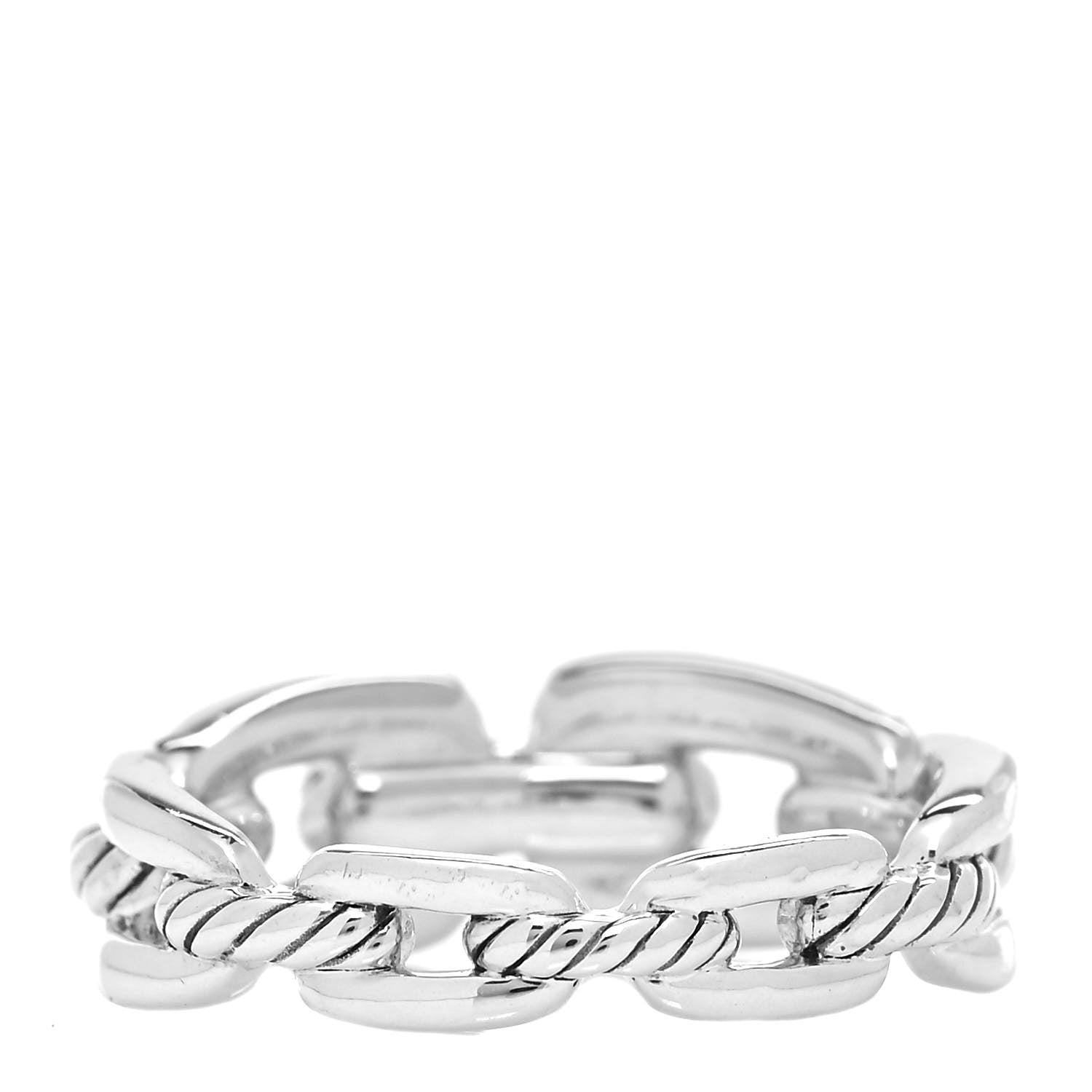 David Yurman Sterling Silver 8mm Wellesley Link Ring 57 8 3 of 4