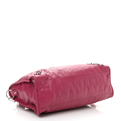 Balenciaga Agneau Classic Silver Hardware City Rose Dahlia 3 of 8