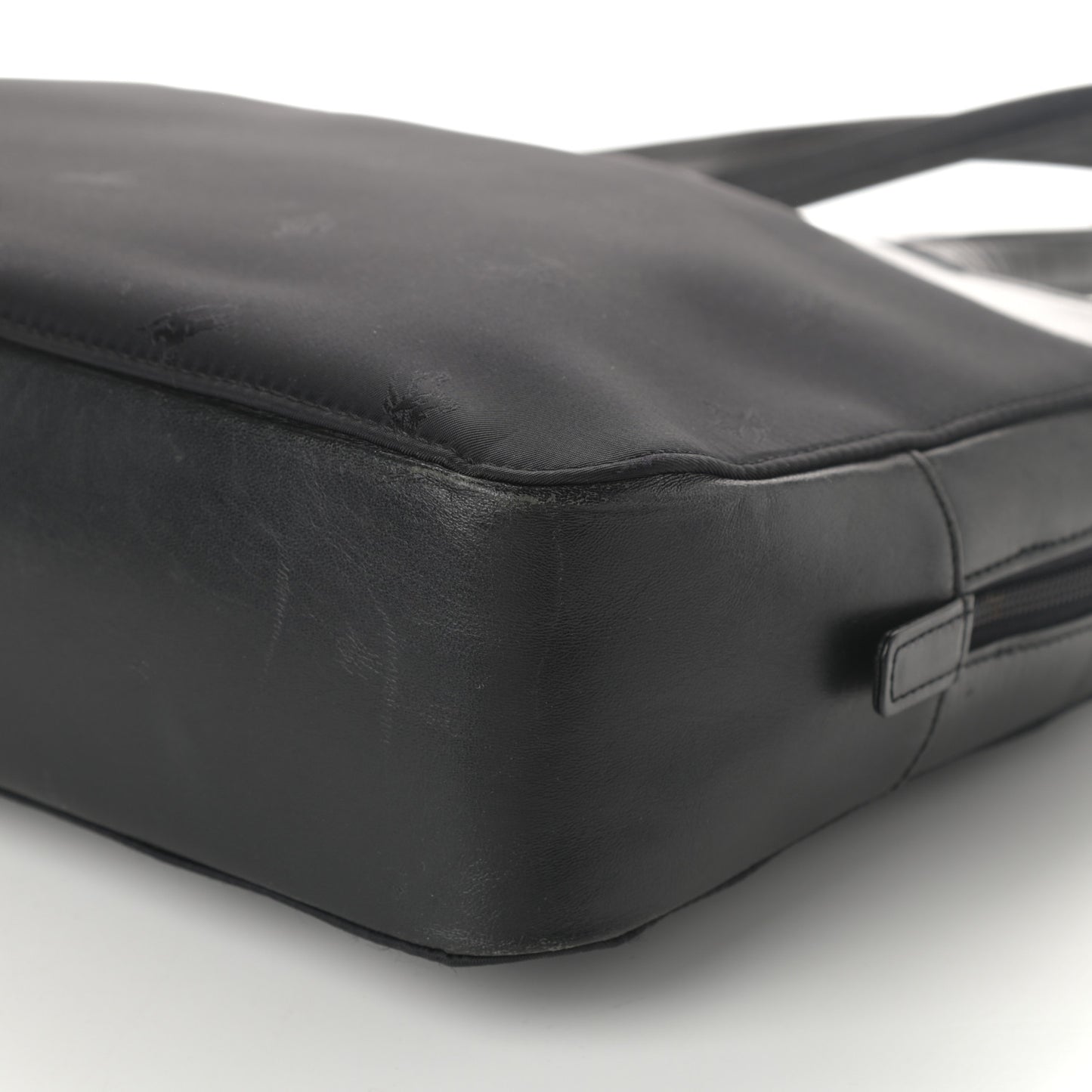 Calfskin Nylon Shoulder Bag Black