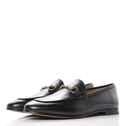 Gucci Calfskin Womens Jordaan Loafers 37.5 Black 3 of 8