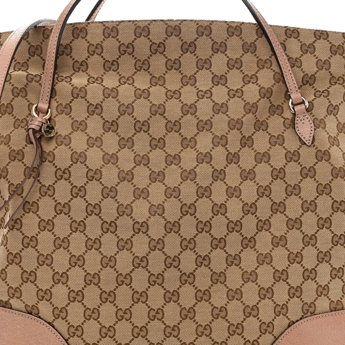 Monogram Large Bree Foldover Tote Beige Soft Pink