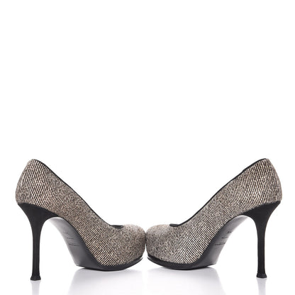 Saint Laurent Pony Hair Tribtoo 80 Pumps 39.5 Black White 5 of 10