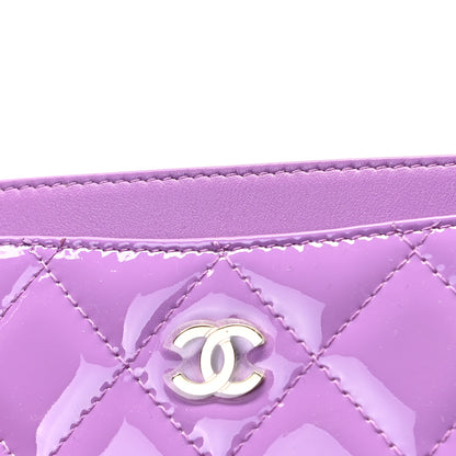 Chanel Patent Quilted Card Holder Purple 3 of 10