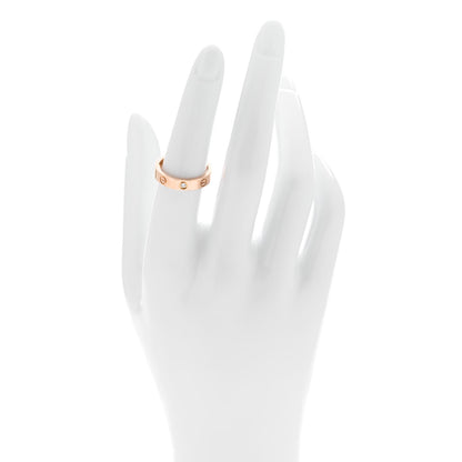 Cartier 18K Pink Gold Diamond 4mm LOVE Wedding Band Ring 53 6.25 2 of 5