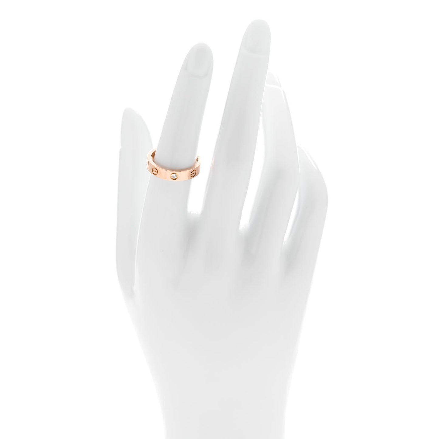 18K Pink Gold Diamond 4mm LOVE Wedding Band Ring 53 6.25