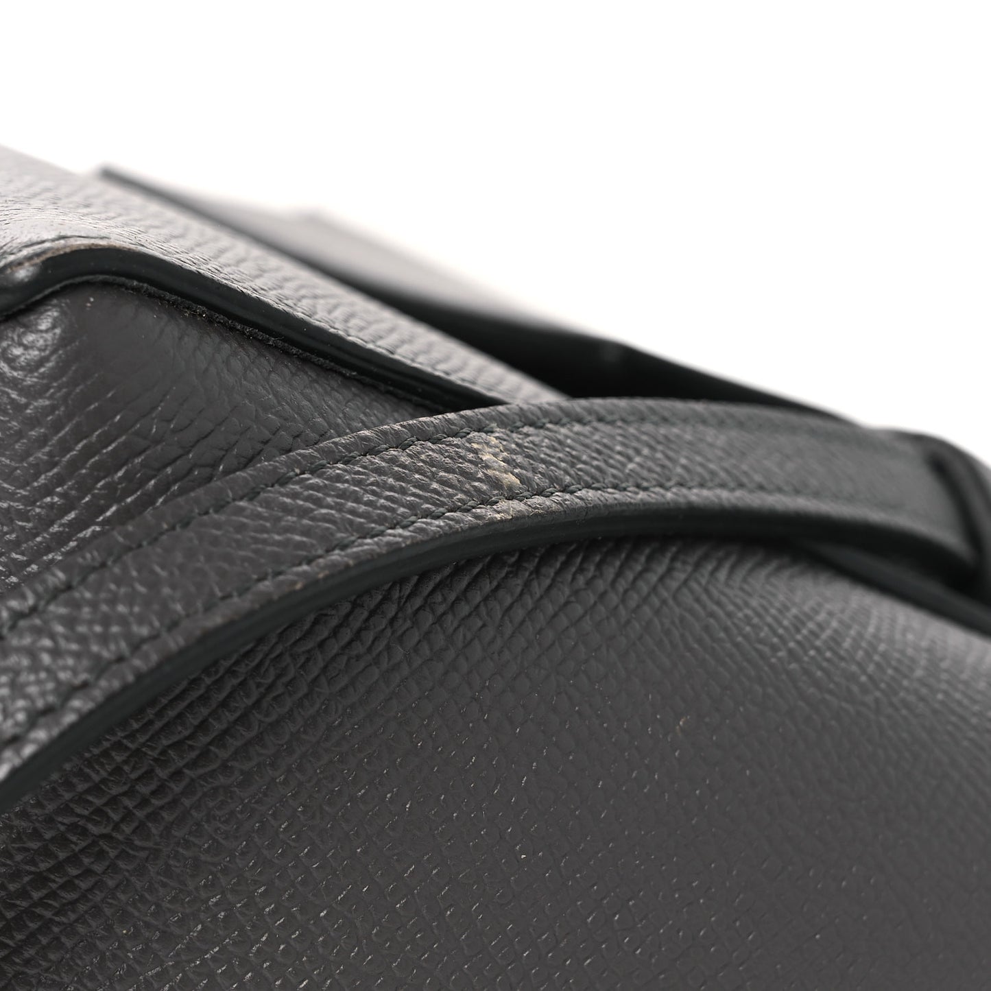 Grained Calfskin Nano Belt Bag Grey