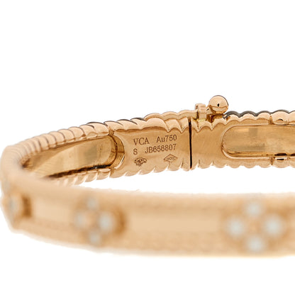 Van Cleef & Arpels 18K Rose Gold Diamond Perlee Sweet Clovers Bracelet S 4 of 4