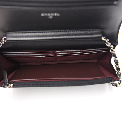 Chanel Caviar Chevron Quilted Wallet On Chain WOC Black 4 of 11