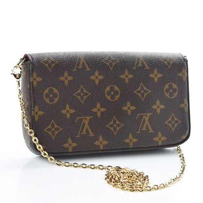 Louis Vuitton Monogram Pochette Felicie Chain Wallet Fuchsia 2 of 11