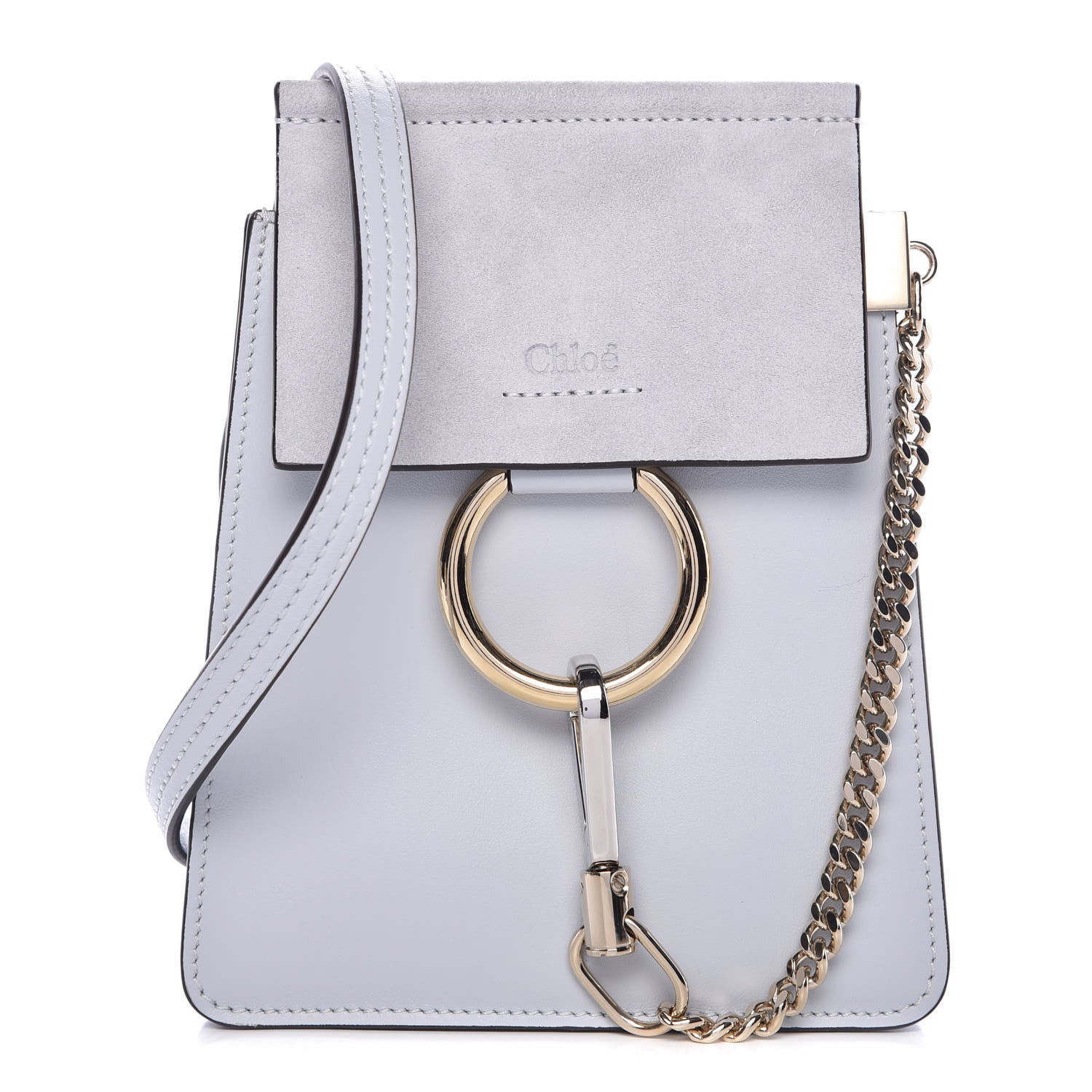 Chloe Suede Calfskin Mini Faye Bracelet Bag Light Cloud 1 of 10