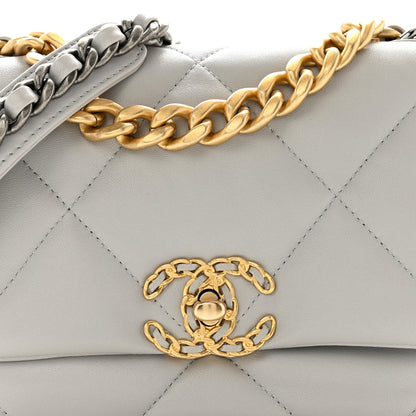 Chanel Lambskin Quilted Medium Chanel 19 Flap Grey 8 of 12