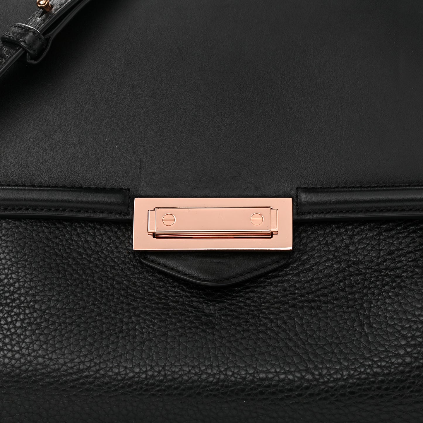 Calfskin Large Marion Black Rose Gold Hardware