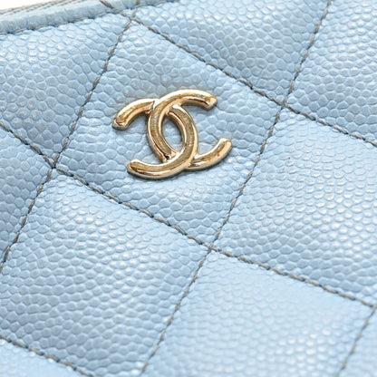 Chanel Caviar Quilted Small Cosmetic Case Light Blue 8 of 11