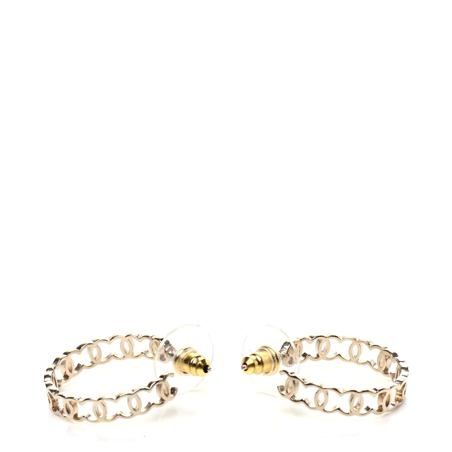 Chanel Metal CC Hoop Earrings Gold 3 of 4