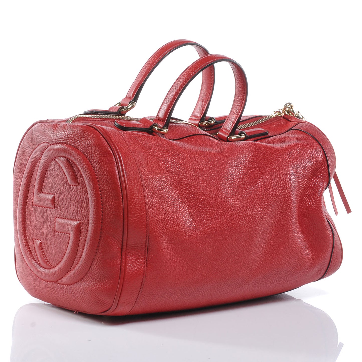 Pebbled Calfskin Medium Soho Boston Red