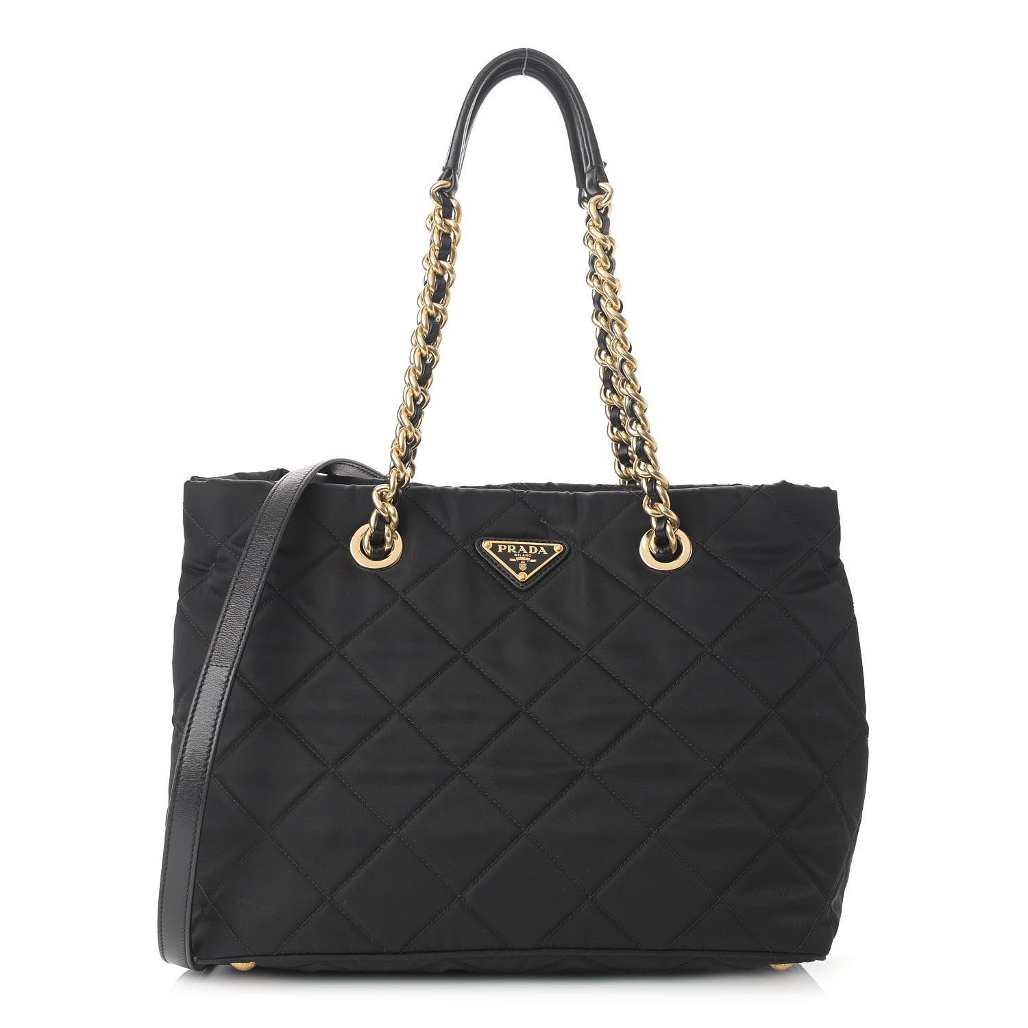 Prada Nylon Tessuto Impuntu Quilted Shoulder Bag Black 1 of 14