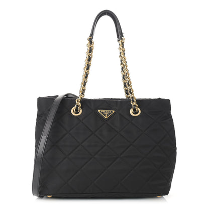 Prada Nylon Tessuto Impuntu Quilted Shoulder Bag Black 1 of 14