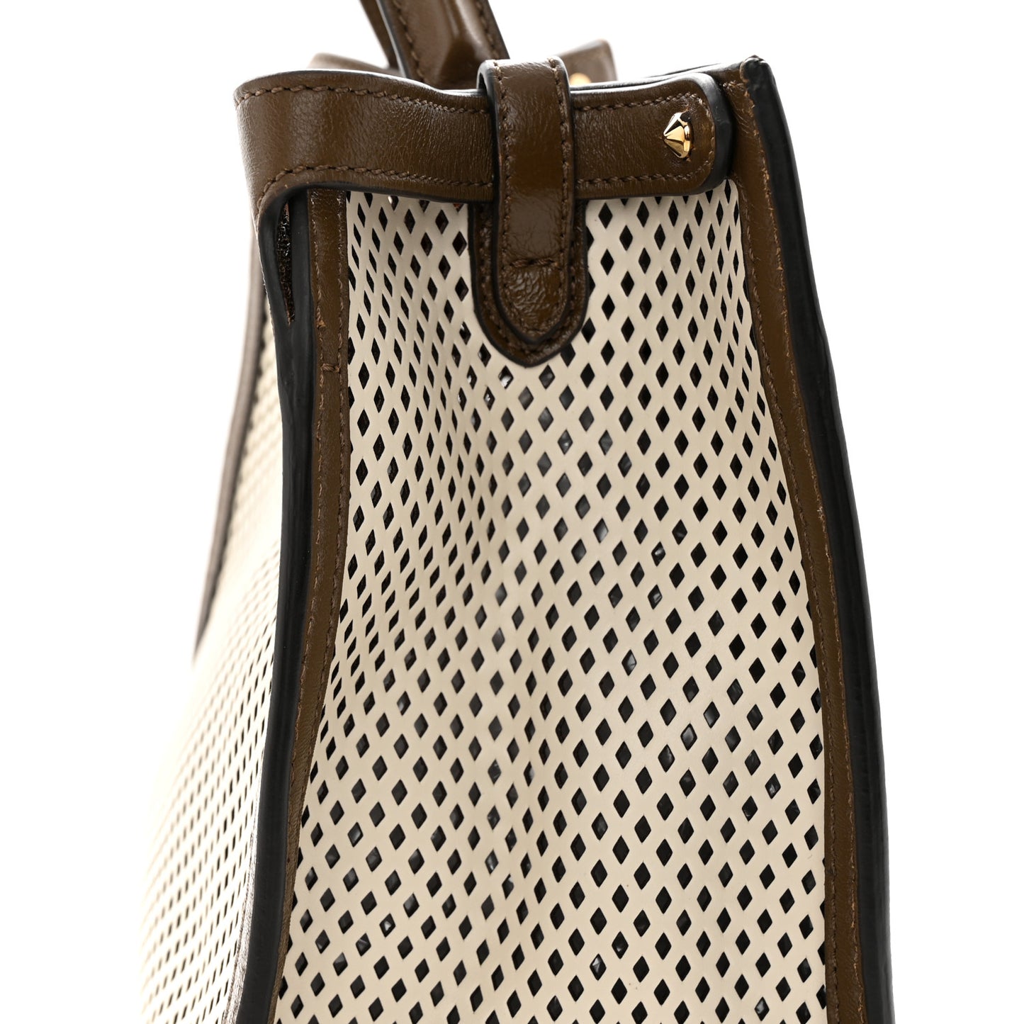 Vitello Liberty Glossy Lambskin Perforated Medium Peekaboo X-Lite White Ice Rust Maya