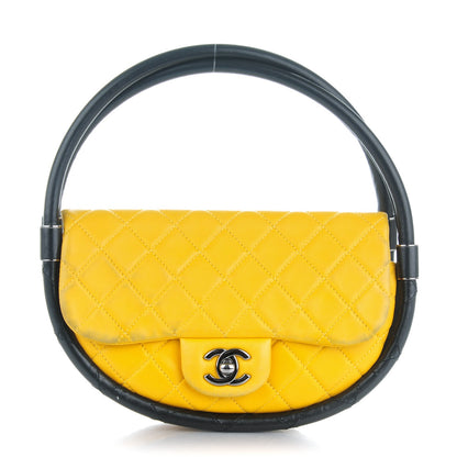 Chanel Quilted Lambskin Small Hula Hoop Flap Yellow 1 of 8