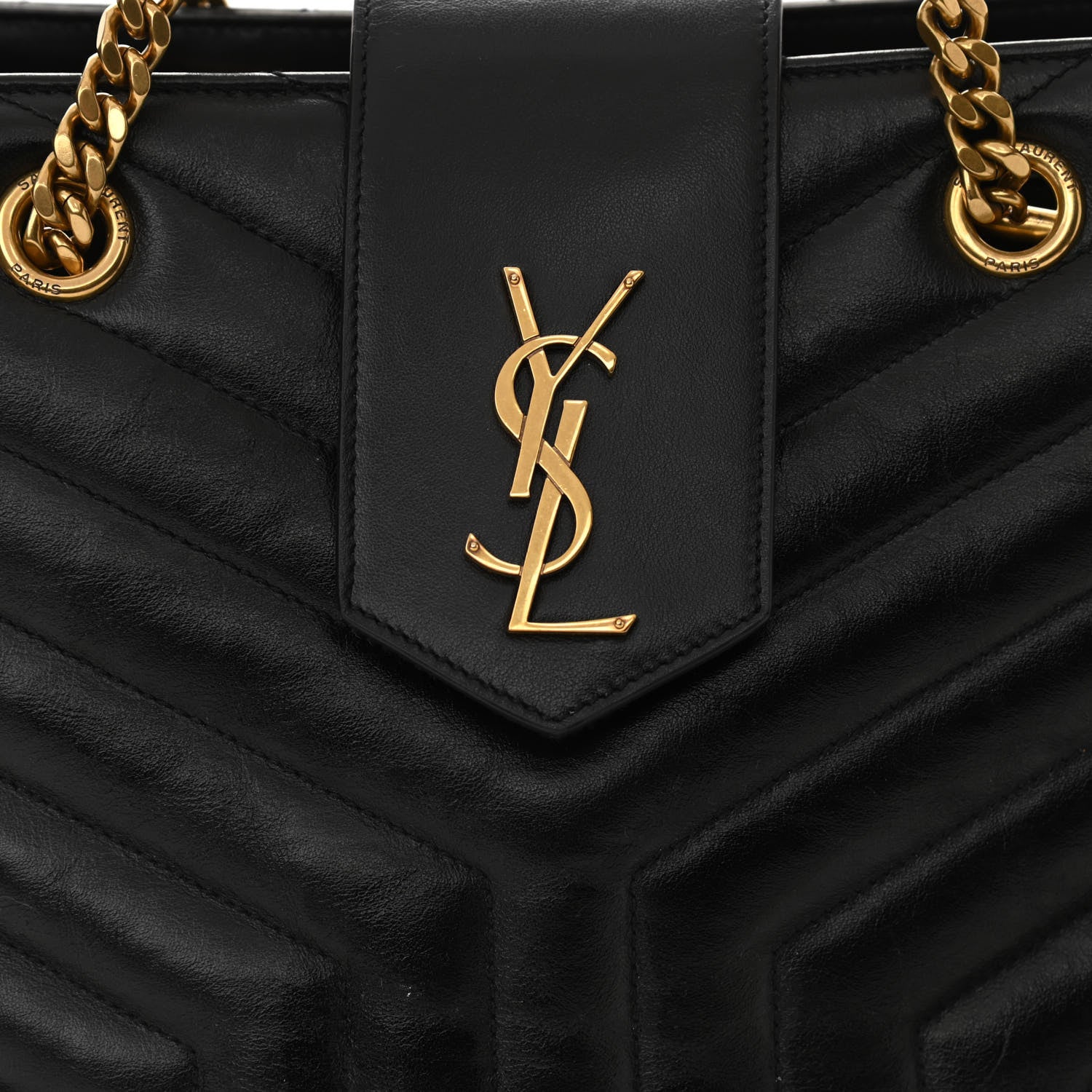Saint Laurent Calfskin Y Quilted Monogram Large Loulou Shopper Black 10 of 10