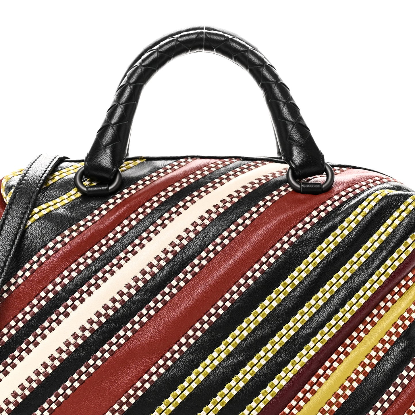 Nappa Diagonal Stripe Boston Black Multicolor