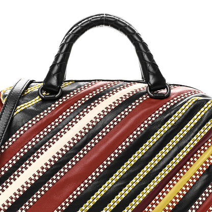 Bottega Veneta Nappa Diagonal Stripe Boston Black Multicolor 8 of 9